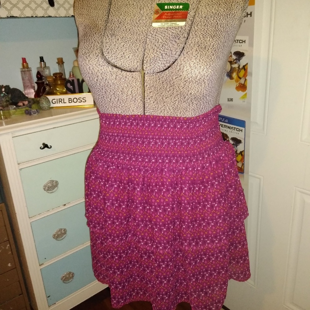 Old Navy, L two tier, purple and pink skirt.